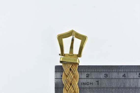 Gold Filled Vintage Woven Braid Mesh Chain Buckle… - image 4