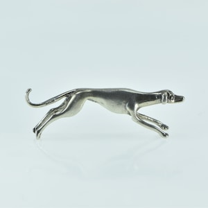 Sterling Silver Greyhound Dog Breed Speed Symbol Pin/Brooch