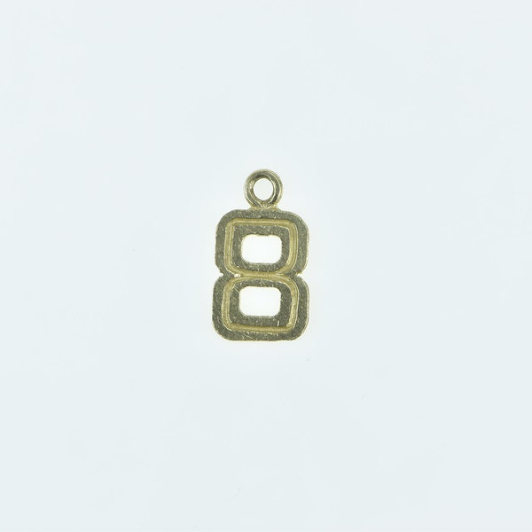 14K Number 8 Jersey Lucky Number Eight Charm/Pendant Yellow Gold