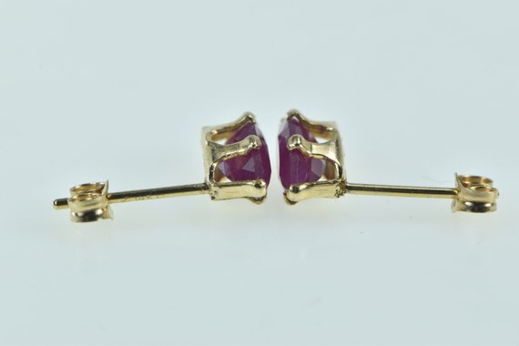 14K Marquise Ruby Vintage Solitaire Stud Earrings… - image 3