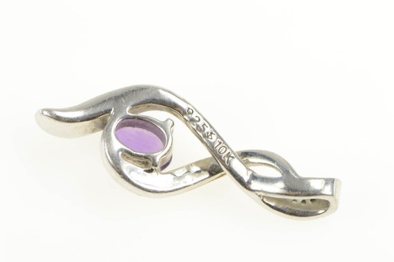 Sterling Silver Oval Amethyst Diamond Accent 10 T… - image 3