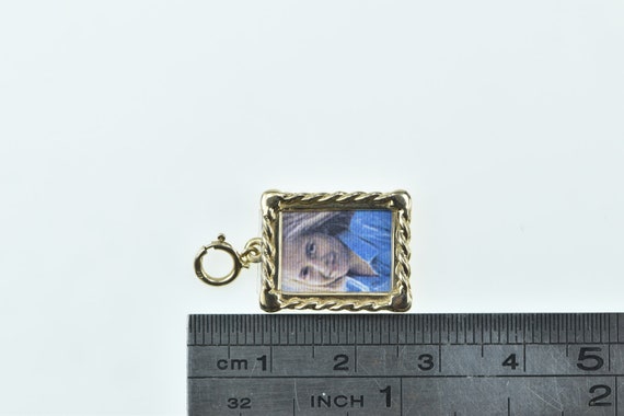 14K Picture Photo Frame Locket 2 Sided Charm/Pend… - image 4