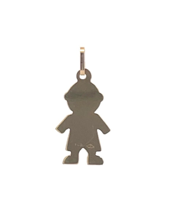 14K Little Boy Child Engravable Parent Charm/Pend… - image 3