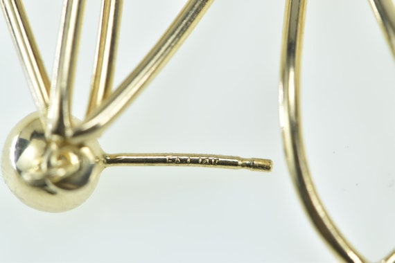 14K Vintage Dangle Petal Loop Statement Earrings … - image 3