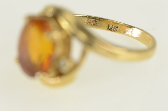 14K Oval Citrine Diamond Accent Bypass Ring Size … - image 3
