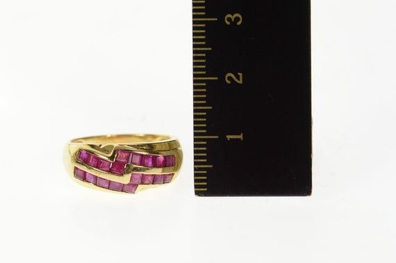 14K Princess Natural Ruby Encrusted Band Ring Siz… - image 4