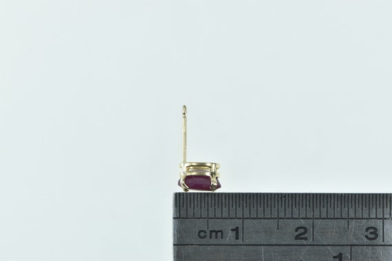 10K Single Ruby Solitaire Vintage Oval Stud Earri… - image 4