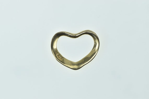 14K Curvy Heart Love Symbol Vintage Romantic Pend… - image 3