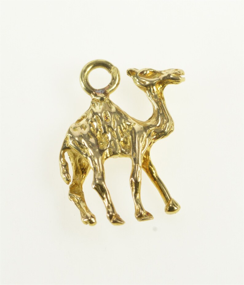 14K 3D Camel Desert Animal CharmPendant Yellow Gold