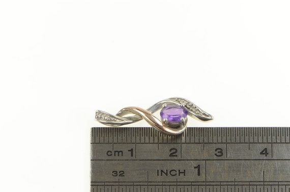 Sterling Silver Oval Amethyst Diamond Accent 10 T… - image 4