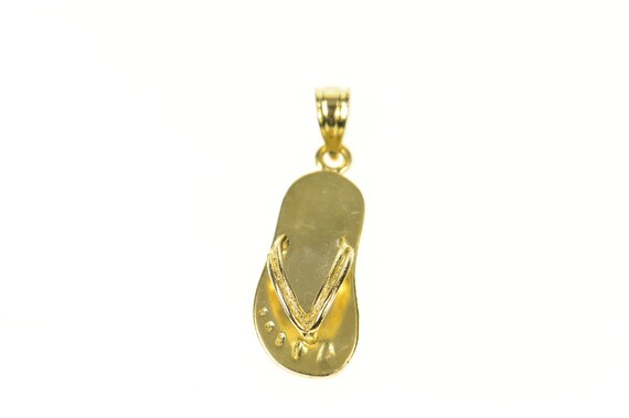 14K 3D Flip Flop Sandal Summer Beach Shoe Charm/Pe