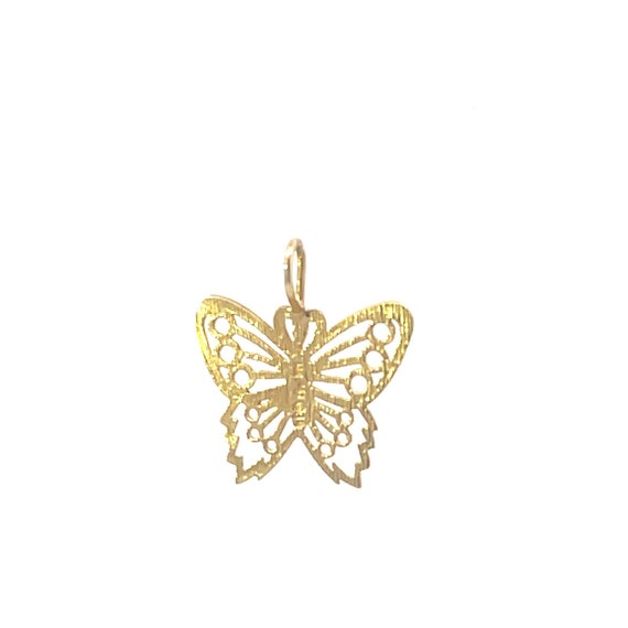14K Filigree Butterfly Change Beauty Symbol Charm… - image 3