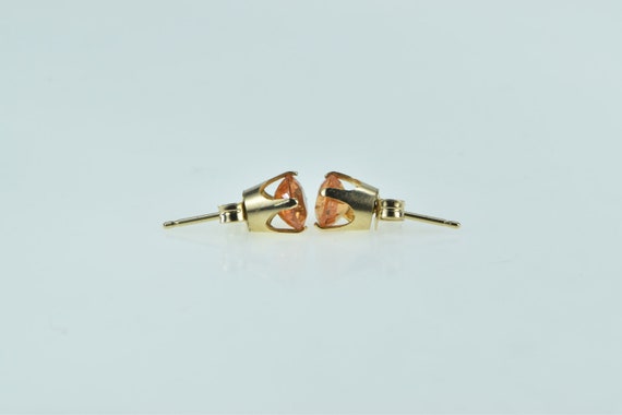 14K Round Citrine Solitaire Vintage Stud Earrings… - image 2