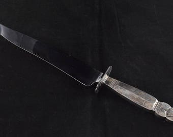 Wallace Large Carving Knife In The Style Of Jensen  Sterling Silver