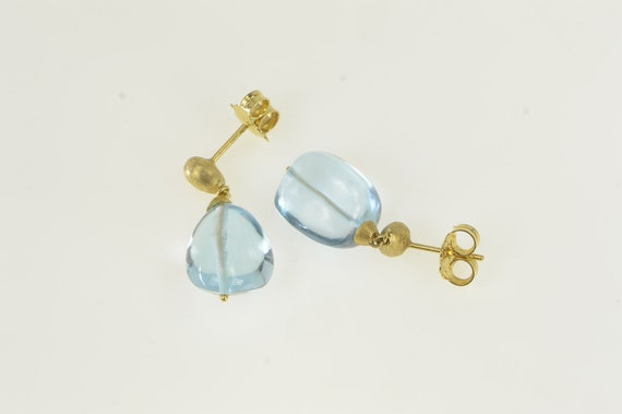 18K Marco Bicego Blue Topaz Dangle Earrings Yello… - image 2