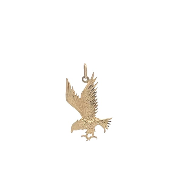 14K Soaring Bald Eagle Patriotic Bird Charm/Pendan