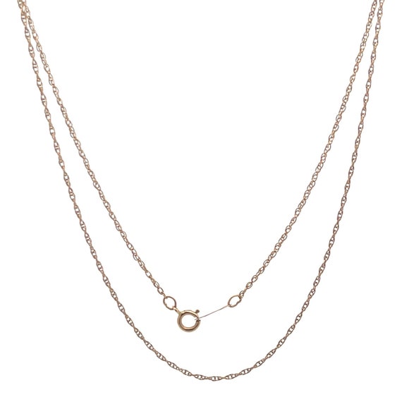 14K 0.9mm Woven Round Link Vintage Chain Necklace… - image 1