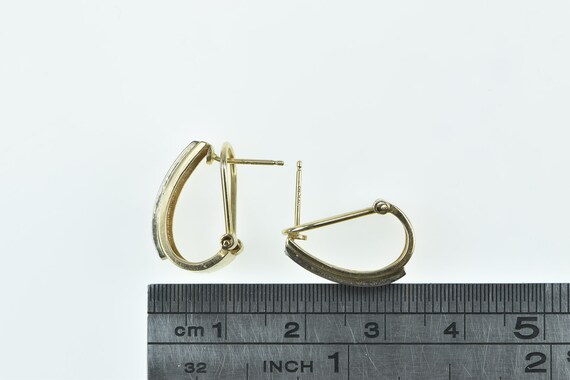10K Vintage Diamond Classic French Clip Hoop Earr… - image 4