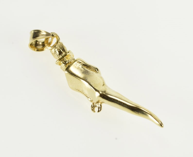 14K 3D Stylized Genie Top Hat Unique CharmPendant Yellow Gold