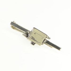 Sterling Silver Vintage Television Camera Film TV Retro Tie Bar