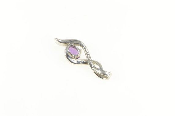Sterling Silver Oval Amethyst Diamond Accent 10 T… - image 2