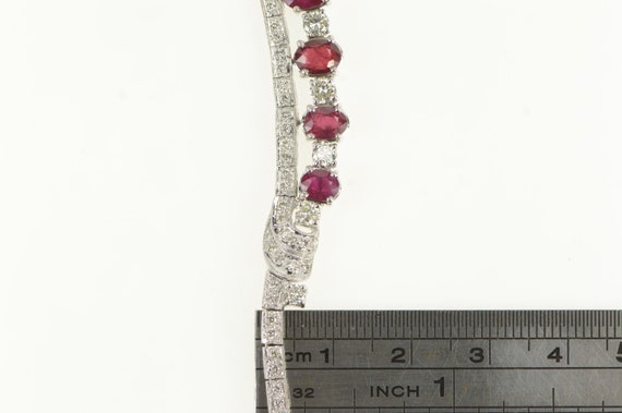 18K 10 Ctw Ruby Diamond Statement Necklace Size 4… - image 4