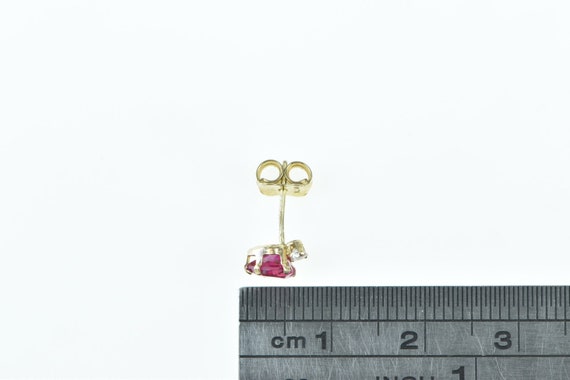 10K Heart Syn. Ruby Diamond Accent Single Stud Ea… - image 4