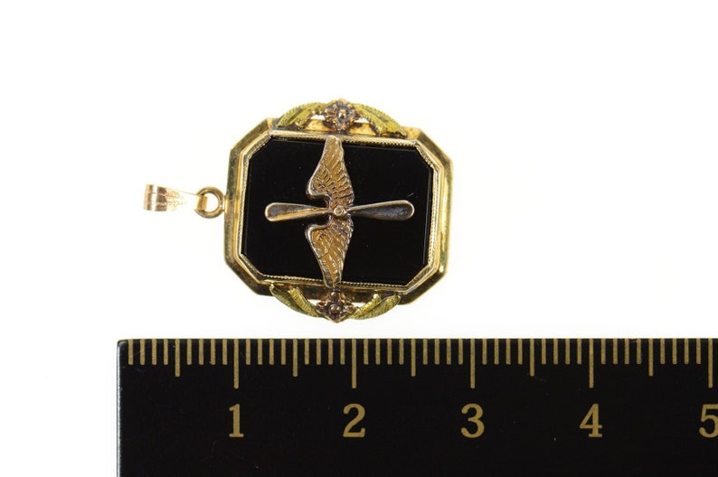 10K Propeller Wings Insignia WWII Sweetheart CharmPendant Yellow Gold