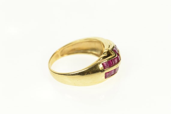 14K Princess Natural Ruby Encrusted Band Ring Siz… - image 2