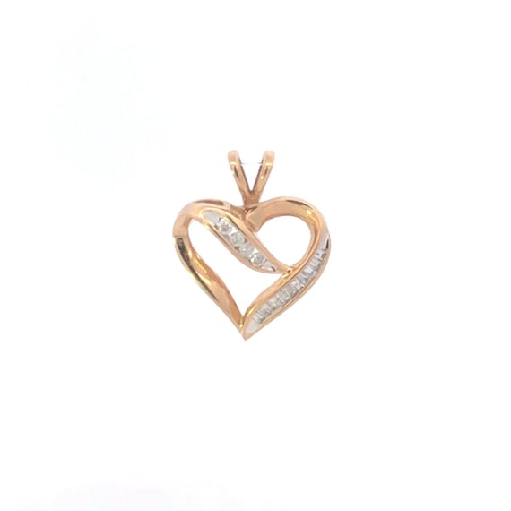 10K 0.15 Ctw Diamond Curvy Heart Vintage Love Pen… - image 1