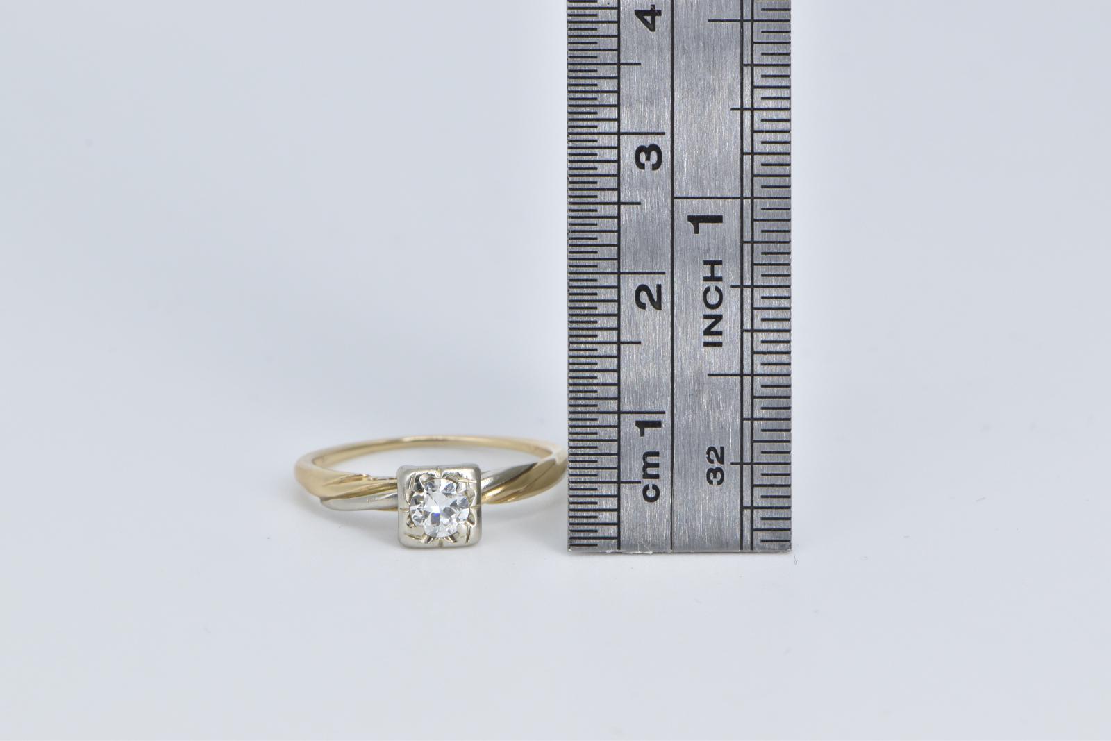 14K 0.26 Ct Diamond 1950's Classic Engagement Ring Size 7