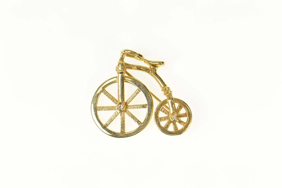 14K Diamond Big Wheel Tricycle Bike Pin 