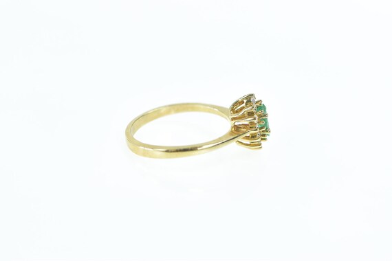 14K Marquise Emerald Diamond Engagement Ring Size… - image 2