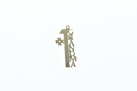 14K #1 Number One Grandma Word Cut Out Charm/Pend… - image 1