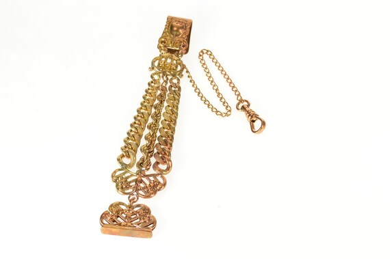 Victorian Ornate Scrollwork Chain Watch Fob - image 1