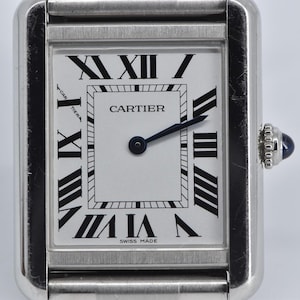 Stainless Cartier Tank Solo Quarz w / Box Damenuhr