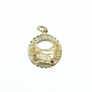 14K San Francisco California Bay Bridge Charm/Pendant Yellow Gold