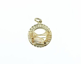 14K San Francisco California Bay Bridge Charm/Pendant Yellow Gold