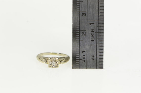 14K 1940's Three Stone Diamond Promise Ring Size … - image 4