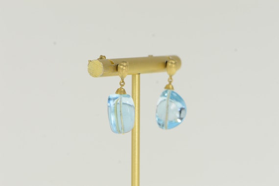 18K Marco Bicego Blue Topaz Dangle Earrings Yello… - image 6
