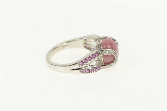 14K Rhodochrosite Diamond Sapphire Statement Ring… - image 2