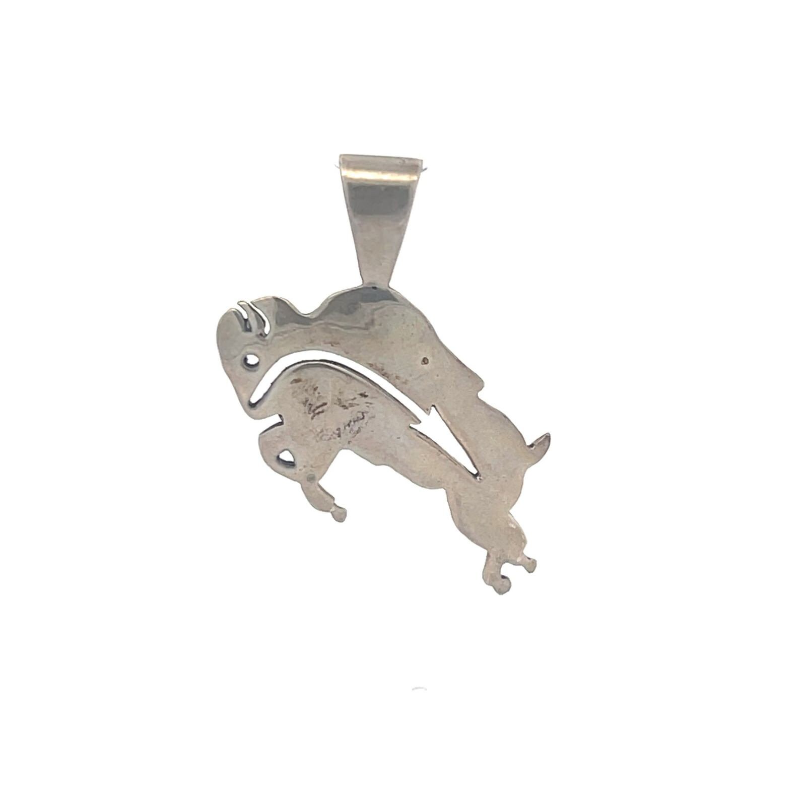 Sterling Silver Ray Tracy Knifewing Heartline Buffalo Pendant