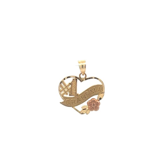 14K #1 Number One Grandma Mother's Day Charm/Pend… - image 1