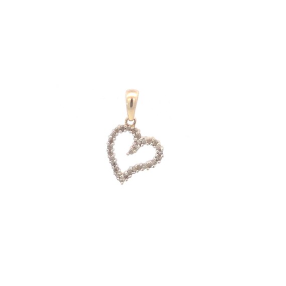 14K Curvy Diamond Heart Love Symbol Romantic Penda