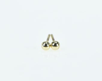 14K 3.0mm Vintage Ball Sphere Classic Stud Earrings Yellow