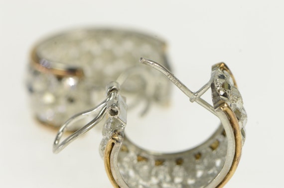 Sterling Silver Two Tone 14k Gold Diamond Cut Lat… - image 3