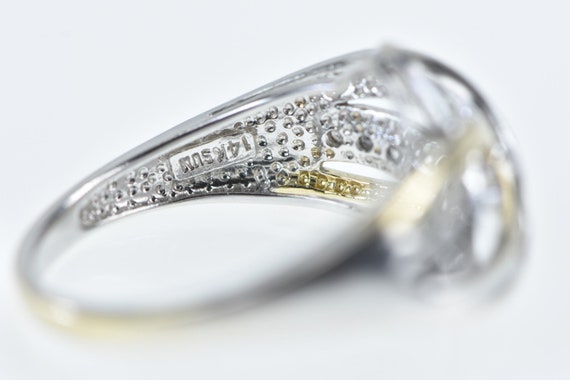 14K Wavy Criss Cross Layered Diamond Band Ring Si… - image 3