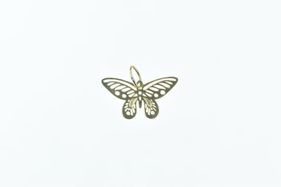 14K Filigree Butterfly Cut Out Change Symbol Char… - image 1