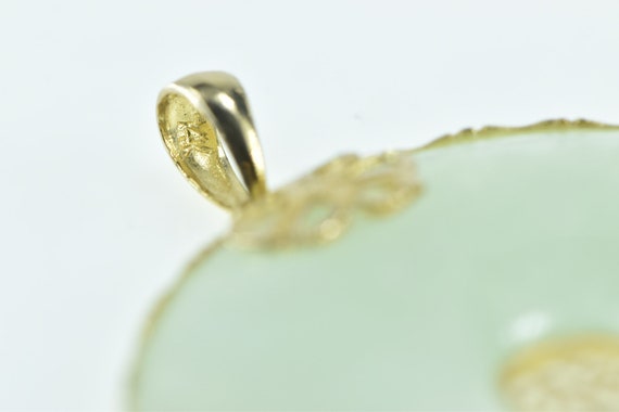 14K Chinese Jade Bi Happiness Fortune Round Penda… - image 3