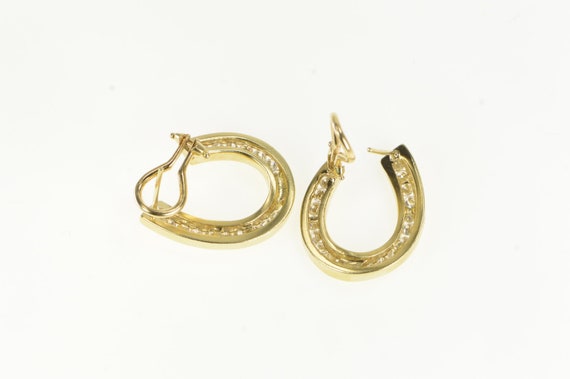 14K 1.36 Ctw Diamond Curved Loop Statement Earrin… - image 2